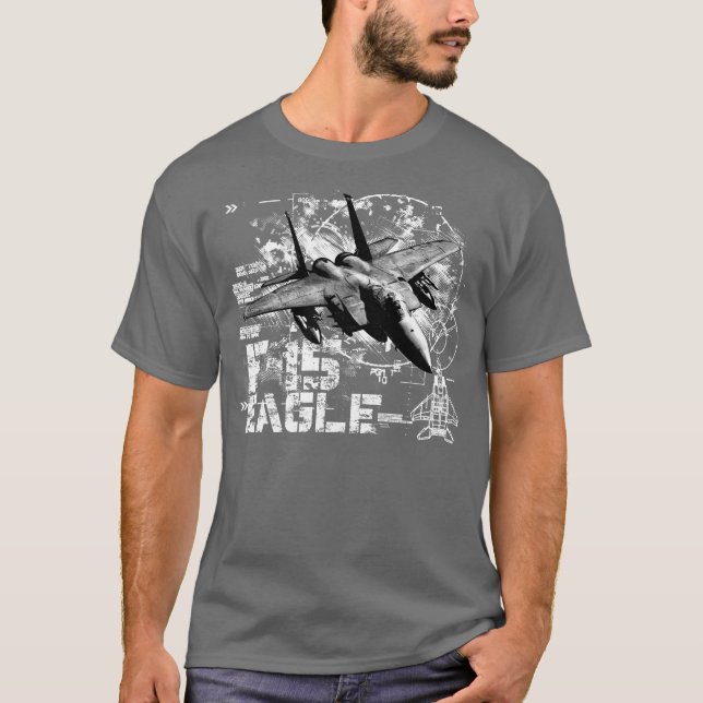 T-shirt noir F-15 Eagle (Devant)