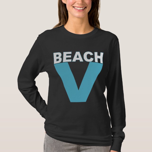 T-shirt noir femme manches longues VIRGINIA BEACH (Devant)