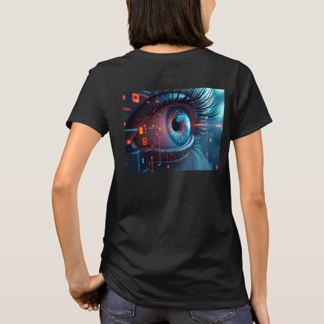 T-shirt noir femme Quantum Eye dos (Dos)