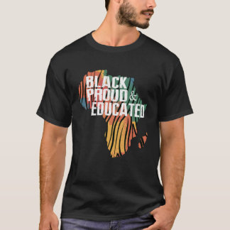 T-shirt Noir Fier & Éduqué Mois de l'histoire des Noirs Mé
