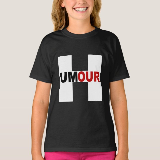 T-shirt noir filles  DESIGN  HUMOUR (Devant)