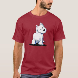 T-shirt noir Fluffy Butt Westie Dark