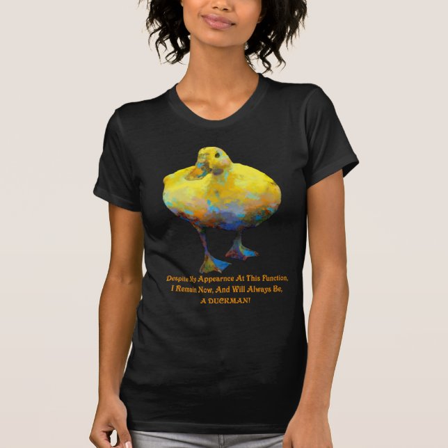 T-shirt noir foncé féminin Duckman (Devant)