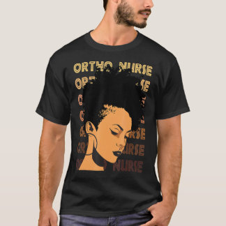 T-shirt Noir Forte Ortho Infirmière Afro Mélanine Africain