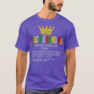 T-shirt Noir Grandma Définition Noir Histoire Mois Graphiq