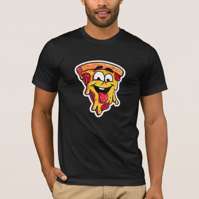 T-shirt noir graphique de nourriture rapide mignon (Devant)