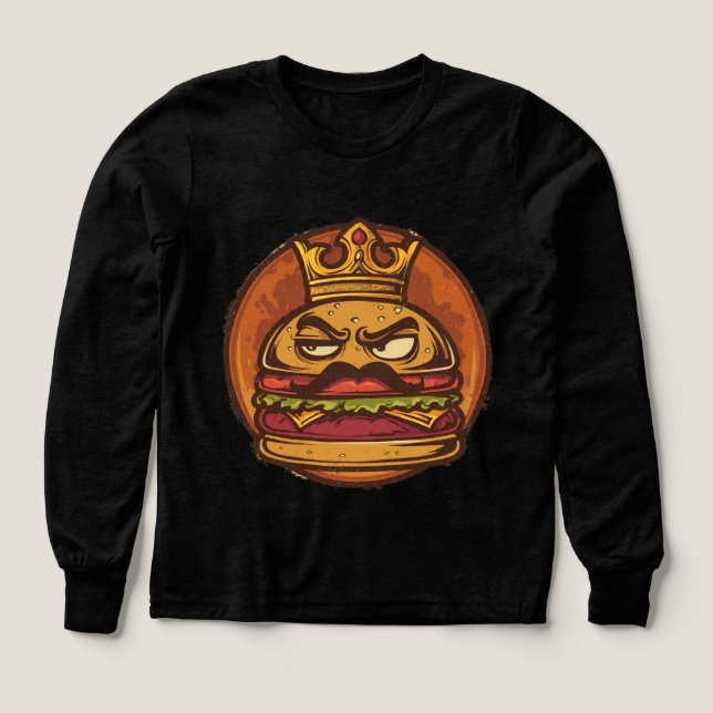 T-shirt noir graphique Grumpy Burger Crown (Motif recto)