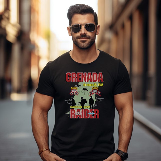 T-shirt noir Grenada Raider Ranger (Créateur téléchargé)