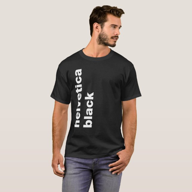 T-shirt noir helvetica (Devant entier)