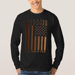T-shirt Noir Histoire Fierté instruite Motivé M élevé élev
