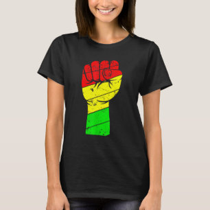 T-shirt Noir Histoire Mois Poing Femmes Hommes Enfants 1