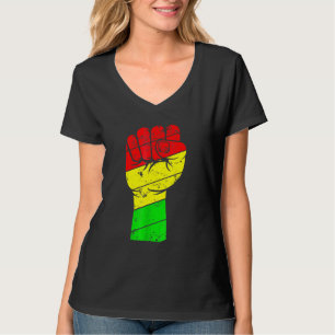 T-shirt Noir Histoire Mois Poing pour Femmes Hommes Enfant