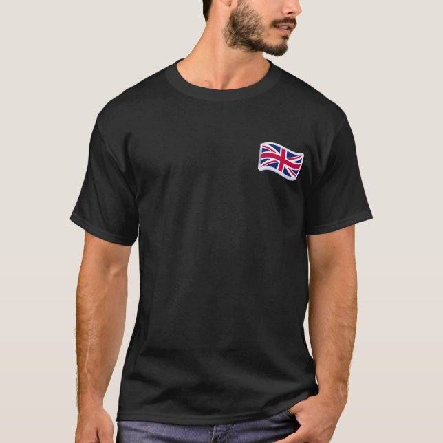 T-Shirt Noir Homme avec Union Jack  (Devant)
