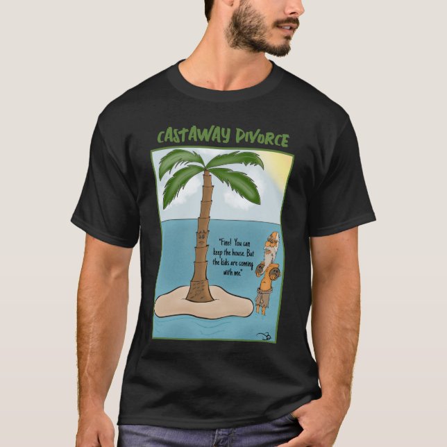 T-shirt noir homme Castaway (Devant)