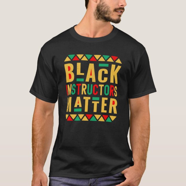 T-shirt Noir Instructeurs Matt Mélanated Enseignant Noir H (Devant)