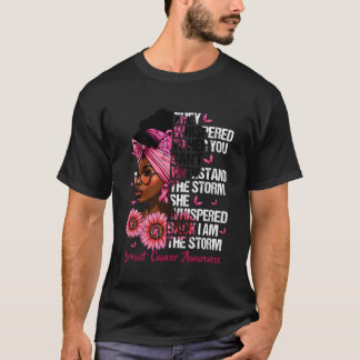 T-shirt Noir Je Suis La Tempête Cancer Du Sein Guerrier K 