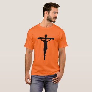 T-shirt noir Jésus catholique chrétien de crucif