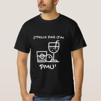 T-shirt noir "J'peux pas j'ai PMU" 
