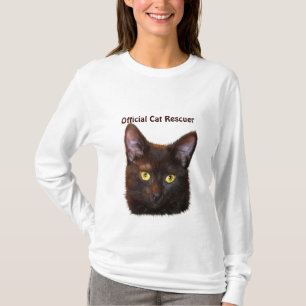 T-shirt Noir Kitty Chat Amateur de chats Animaux de Secour