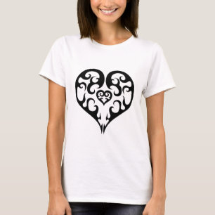 T-shirt Noir Lame Coeur Plan