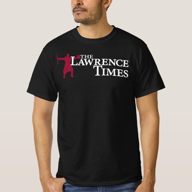 T-shirt noir Lawrence Times (avant et arrière) (Devant)