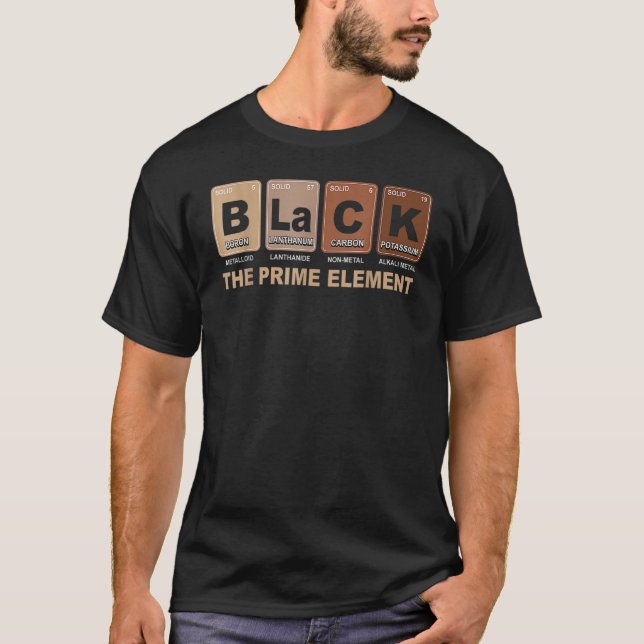 T-shirt Noir Le Premier Élément Mois de l'Histoire des Noi (Devant)