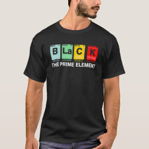 T-shirt Noir Le Premier Élément Mois de l'Histoire des Noi