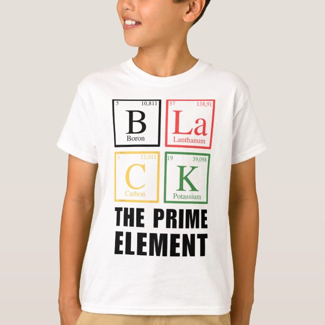 T-shirt Noir Le Premier Élément Noir Histoire Mois Période (Devant)