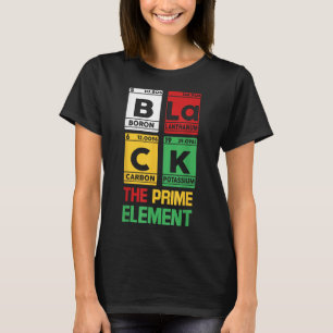 T-shirt Noir L'Élément Premier Tableau Périodique Noir His