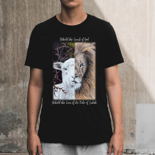 T-shirt noir Lion et agneau