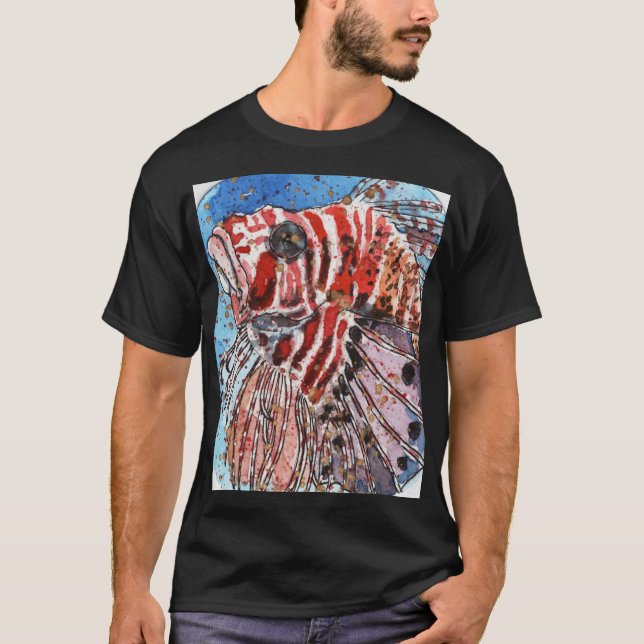 T-shirt noir Lionfish (Devant)