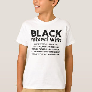 T-shirt Noir Mélangé Avec Funny Noir Histoire Mois Africai