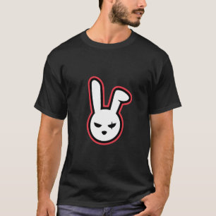 T-shirt Noir mignon illustré par chat fou