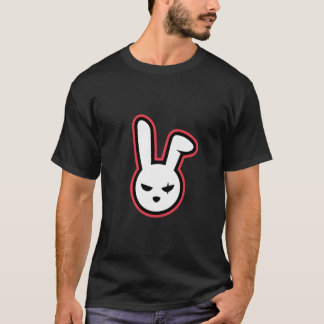 T-shirt Noir mignon illustré par chat fou