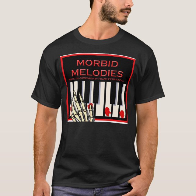T-shirt Noir morbide de mélodies (Devant)