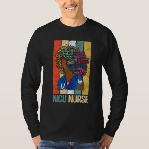 T-shirt Noir Nicu Nurse Pour Afro-Américain Melanin Nur