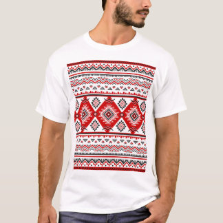 T-shirt Noir noir rouge, motifs ukrainiens.