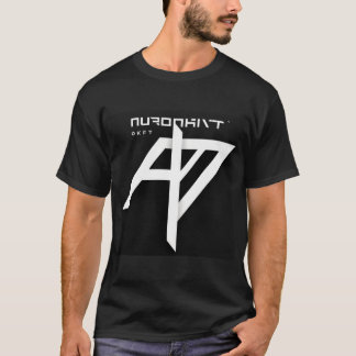 T-shirt noir NURONKIT - Bordure futuriste avec gra