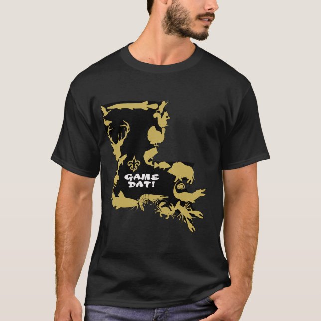 T-SHIRT NOIR OBTENU ET OR DE JEU (Devant)
