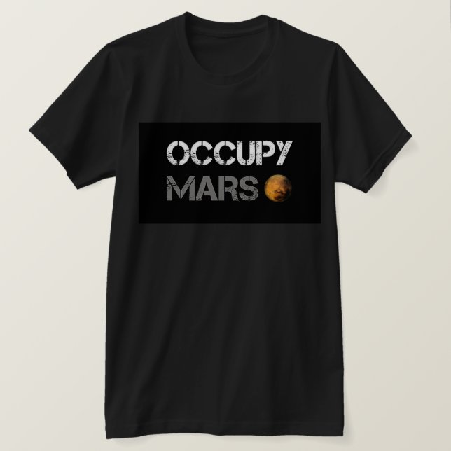 T-shirt noir Occupy Mars (Design devant)