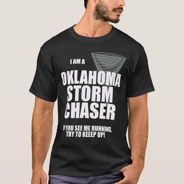 T-shirt noir Oklahoma Tornado Storm Chaser (Devant)