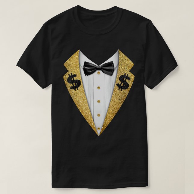 T-shirt noir & or Tuxedo (Design devant)