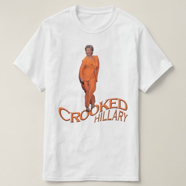 T-shirt noir orange tordu de Hillary Clinton (Design devant)