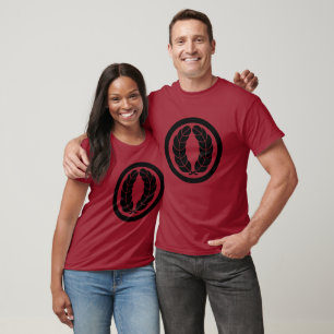 T-shirt Noir oriental Nakagawa Japon Kamon Mon Art