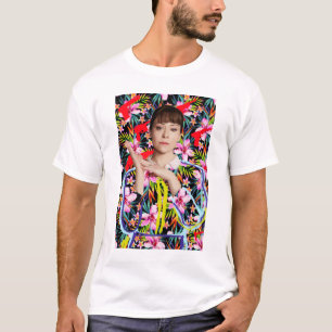 T-shirt Noir orphelin   Alison - motif floral