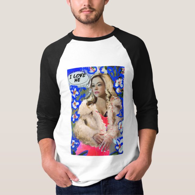 T-shirt Noir orphelin | Krystal Goderitch - croquis floral (Devant)