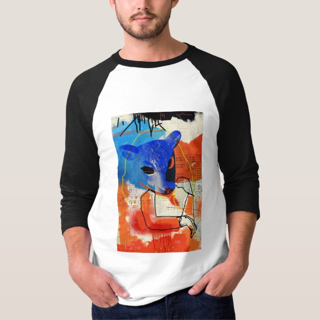 T-shirt Noir orphelin | Mk - silhouette de masque de (Devant)