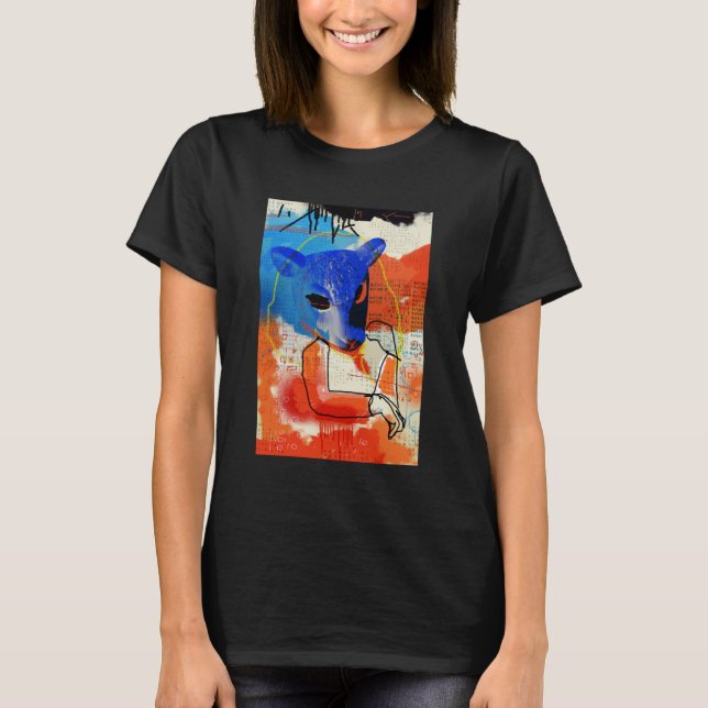 T-shirt Noir orphelin | Mk - silhouette de masque de (Devant)