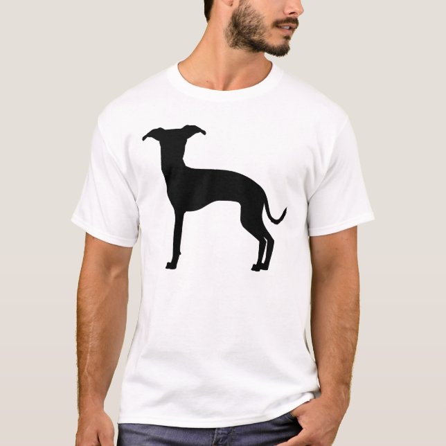 T-shirt Noir (Ou Votre Couleur) Italien Gris Silhouette (Devant)
