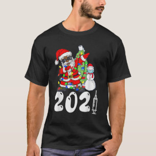 T-shirt Noir. Père Noël afro-américain. Paj de Noël